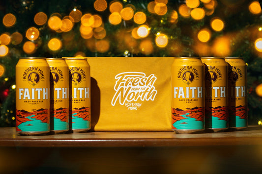 GIFT // MUSTARD FRESH FROM THE NORTH STICKER TEE // 6 x FAITH 440ML