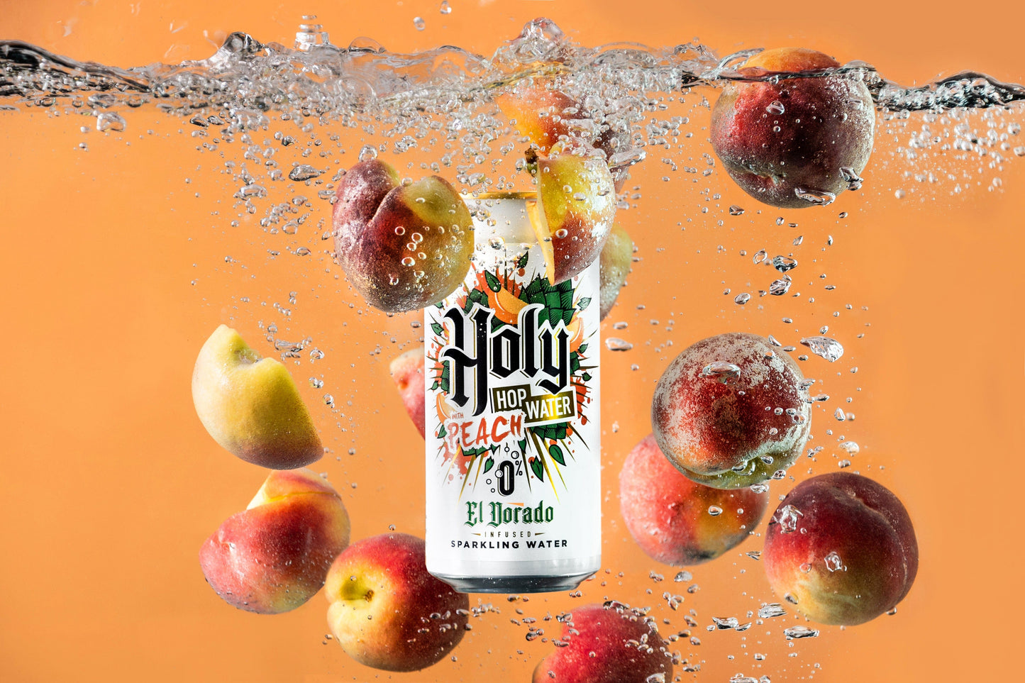 12 PACK // HOLY HOP WATER PEACH // EL DORADO INFUSED SPARKLING HOP WATER