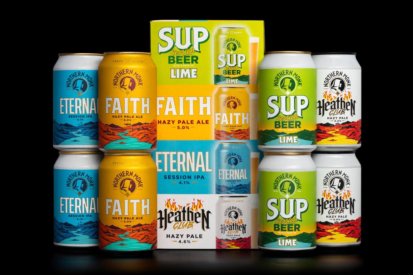 MIXED PACK // 8 CANS // FAITH // SUP & LIME // ETERNAL // HEATHEN CLUB