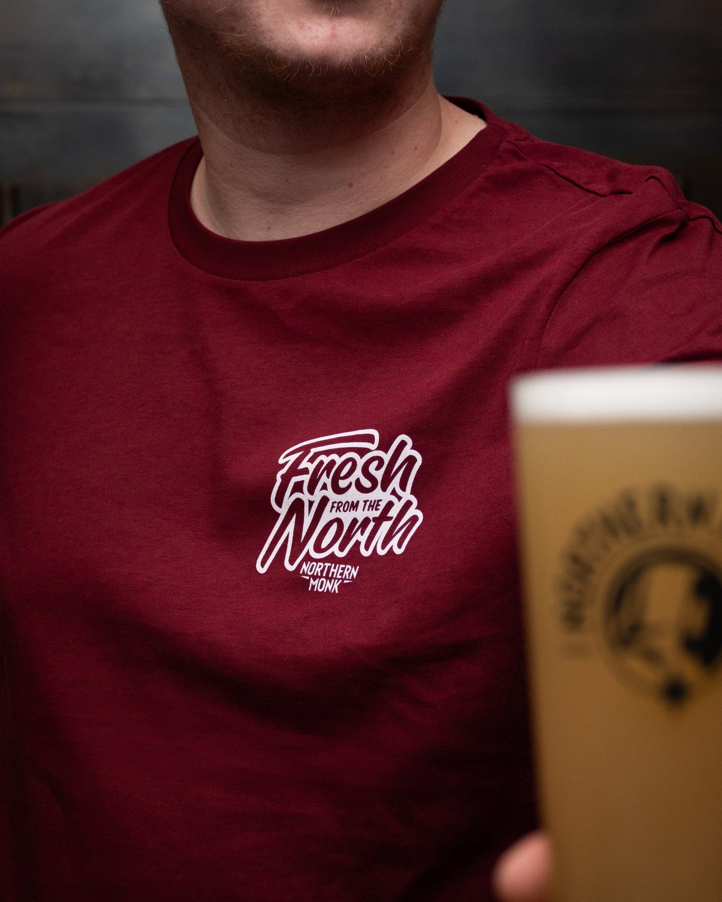 BURGUNDY  FRESH FROM THE NORTH STICKER TEE