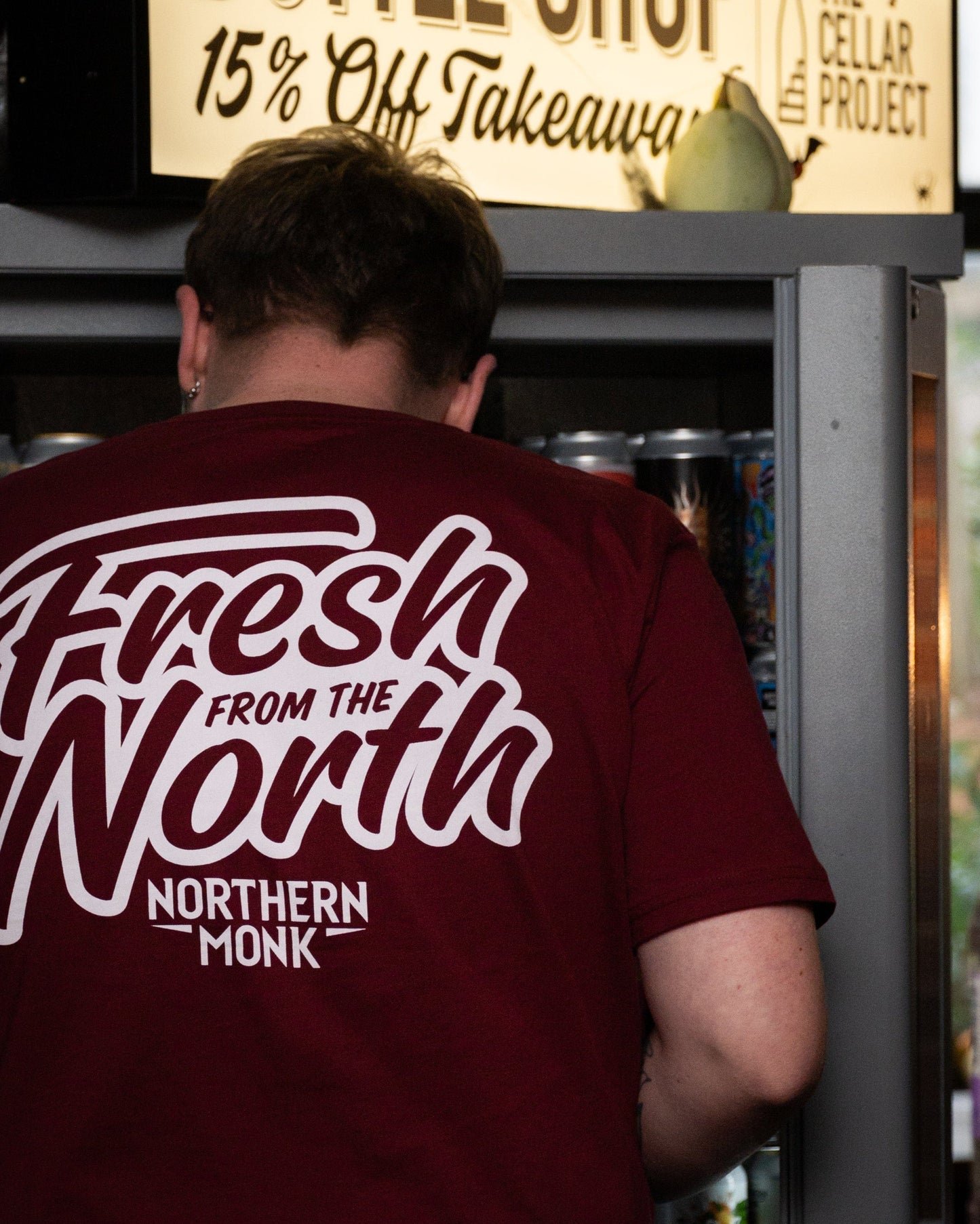 BURGUNDY  FRESH FROM THE NORTH STICKER TEE