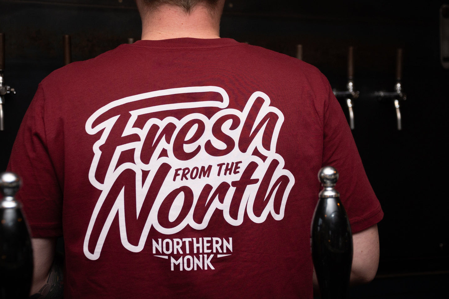 BURGUNDY  FRESH FROM THE NORTH STICKER TEE