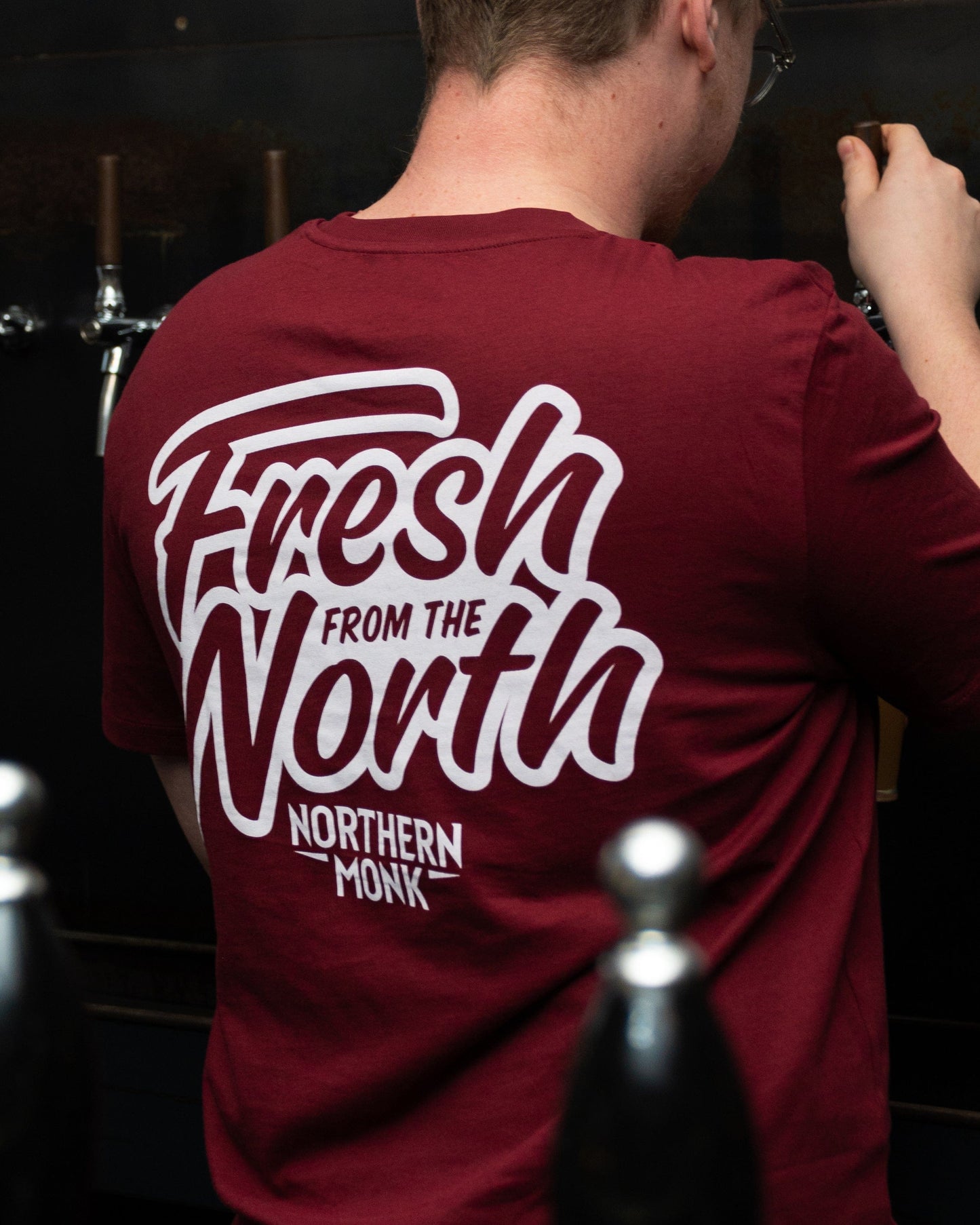 BURGUNDY  FRESH FROM THE NORTH STICKER TEE