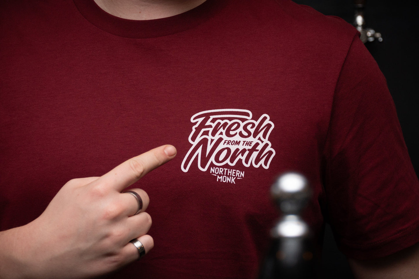 BURGUNDY  FRESH FROM THE NORTH STICKER TEE