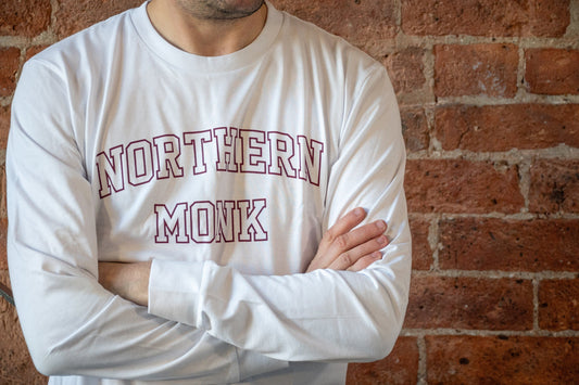 WHITE LONG SLEEVE NORTHERN MONK TEE